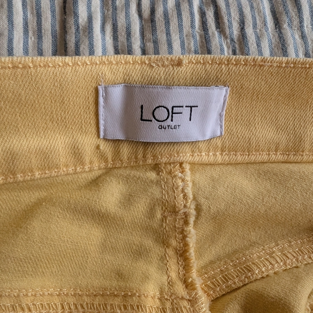 Loft Outlet Yellow Women's Jeans 16 Fringe Scallop Cuff - Picture 5 of 6